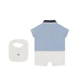 Fay Kids Set Nascita Body + Bavaglino Celeste/Bianco per Neonati