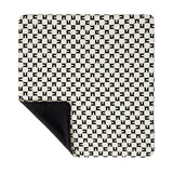Elisabetta Franchi Kids Copertina Panna con Monogramma All-Over e Retro in Velluto Nero per Bambini