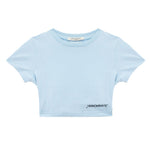 Hinnominate Kids T-Shirt Crop Acqua per Bambine (fronte)