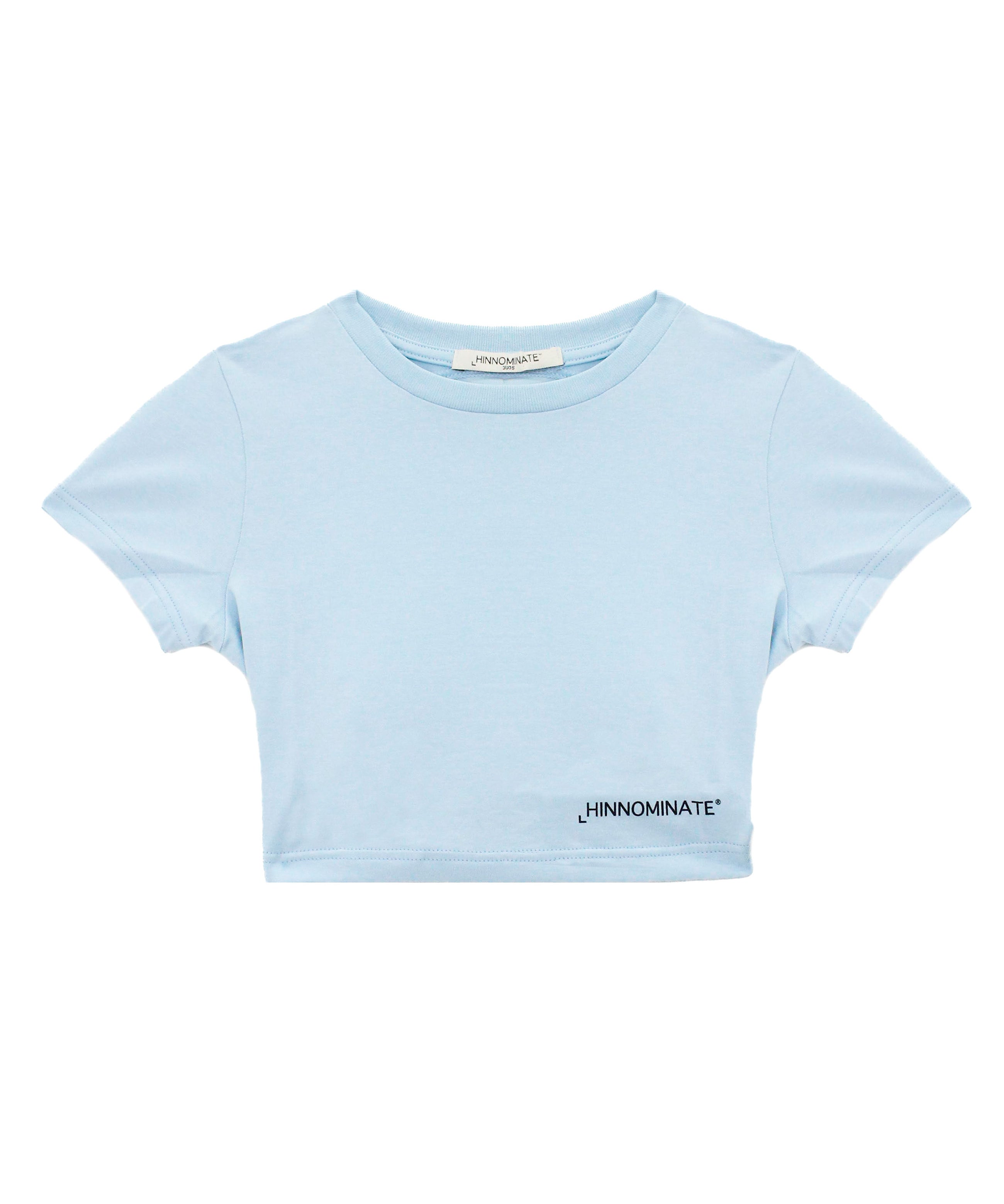 Hinnominate Kids T-Shirt Crop Acqua per Bambine (fronte)