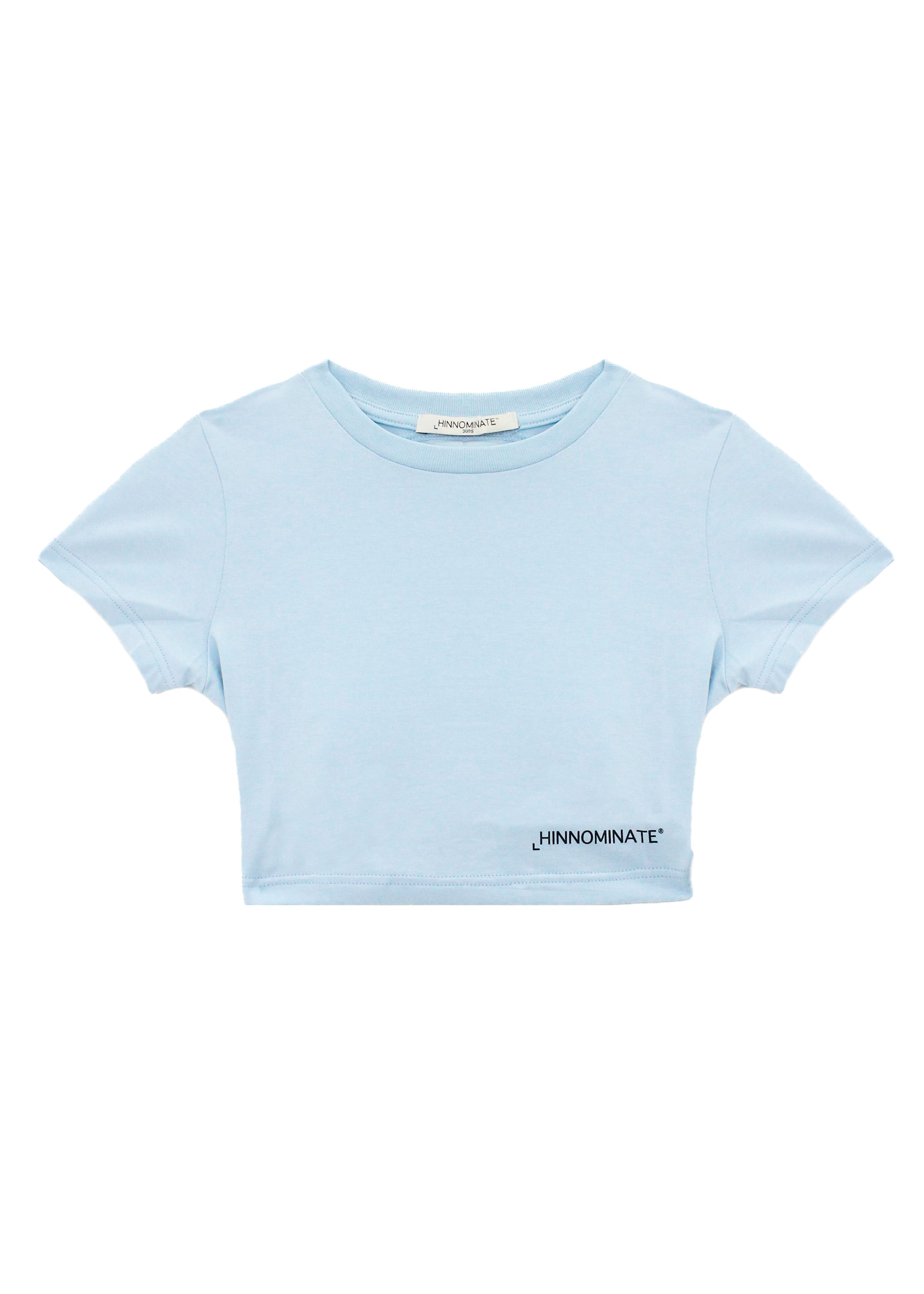 Hinnominate Kids T-Shirt Crop Acqua per Bambine (fronte)