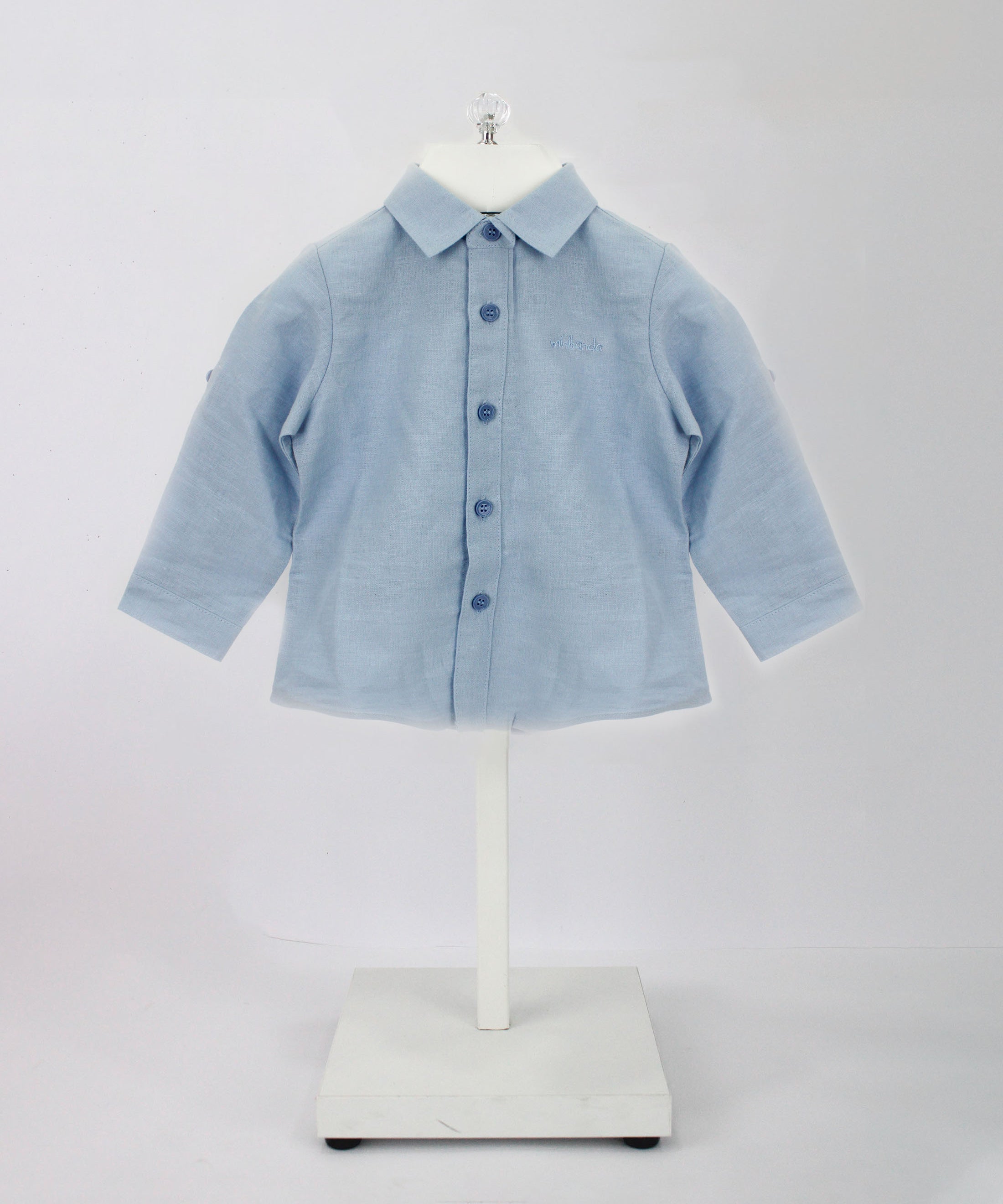 Minibanda Camicia Celeste con Logo per Neonati