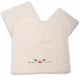 Barcellino Kids Set Lenzuola Latte 3 Pezzi con Ricamo per Neonate