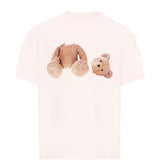 Palm Angels Kids T-Shirt Rosa con Logo Teddy per Bambine