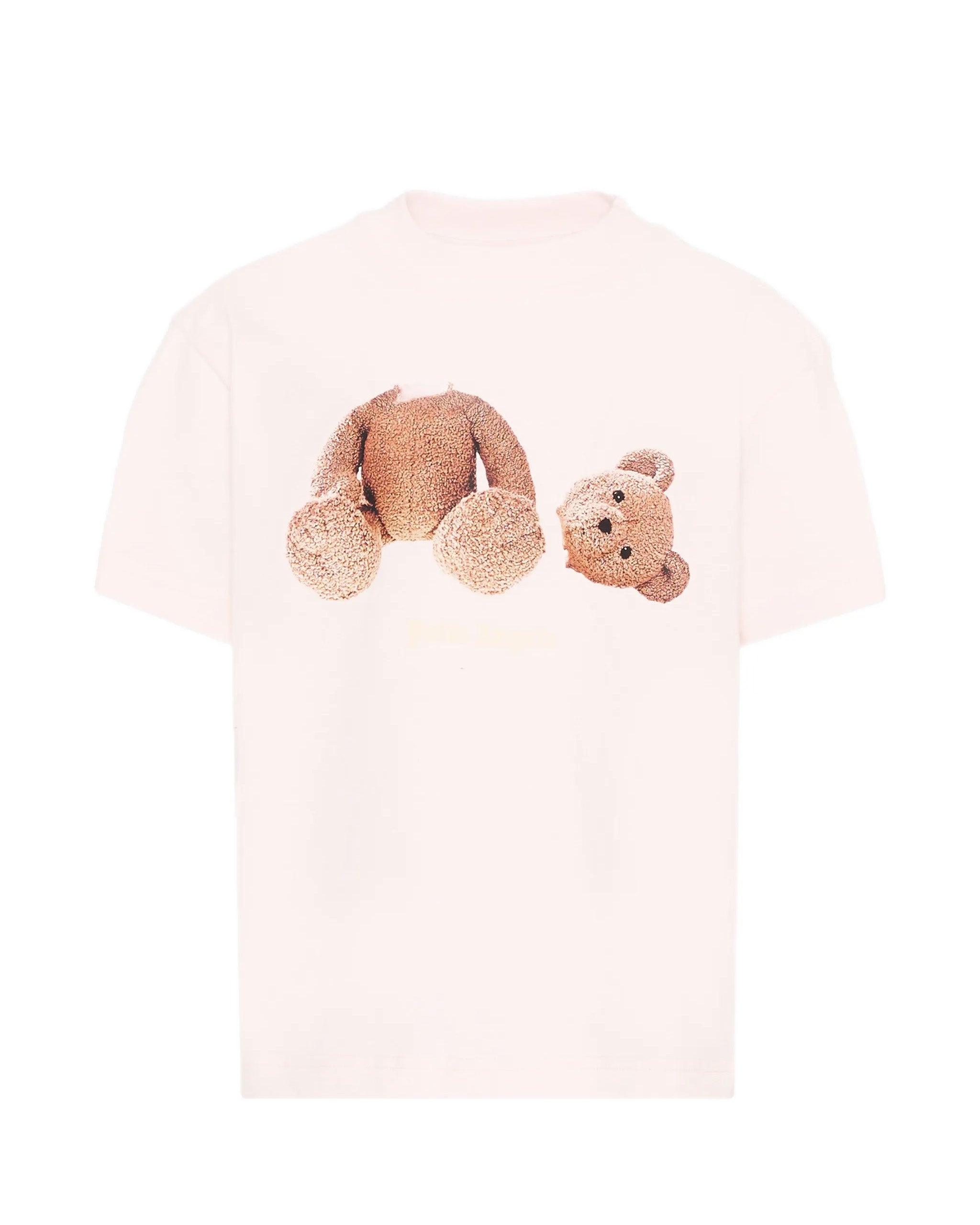 Palm Angels Kids T-Shirt Rosa con Logo Teddy per Bambine
