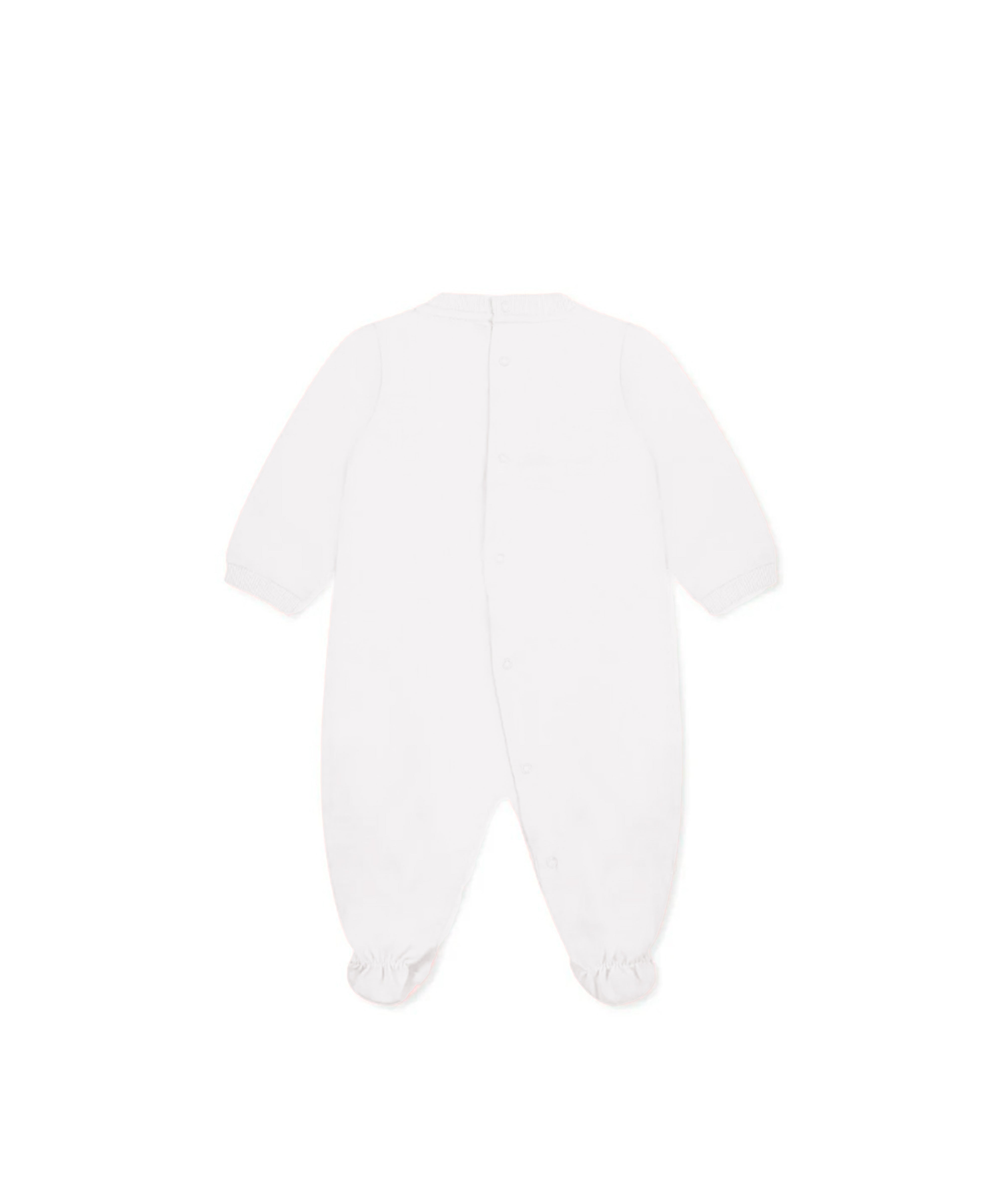 Moschino Kids Tutina Bianca con Stampa Teddy per Neonati (retro)