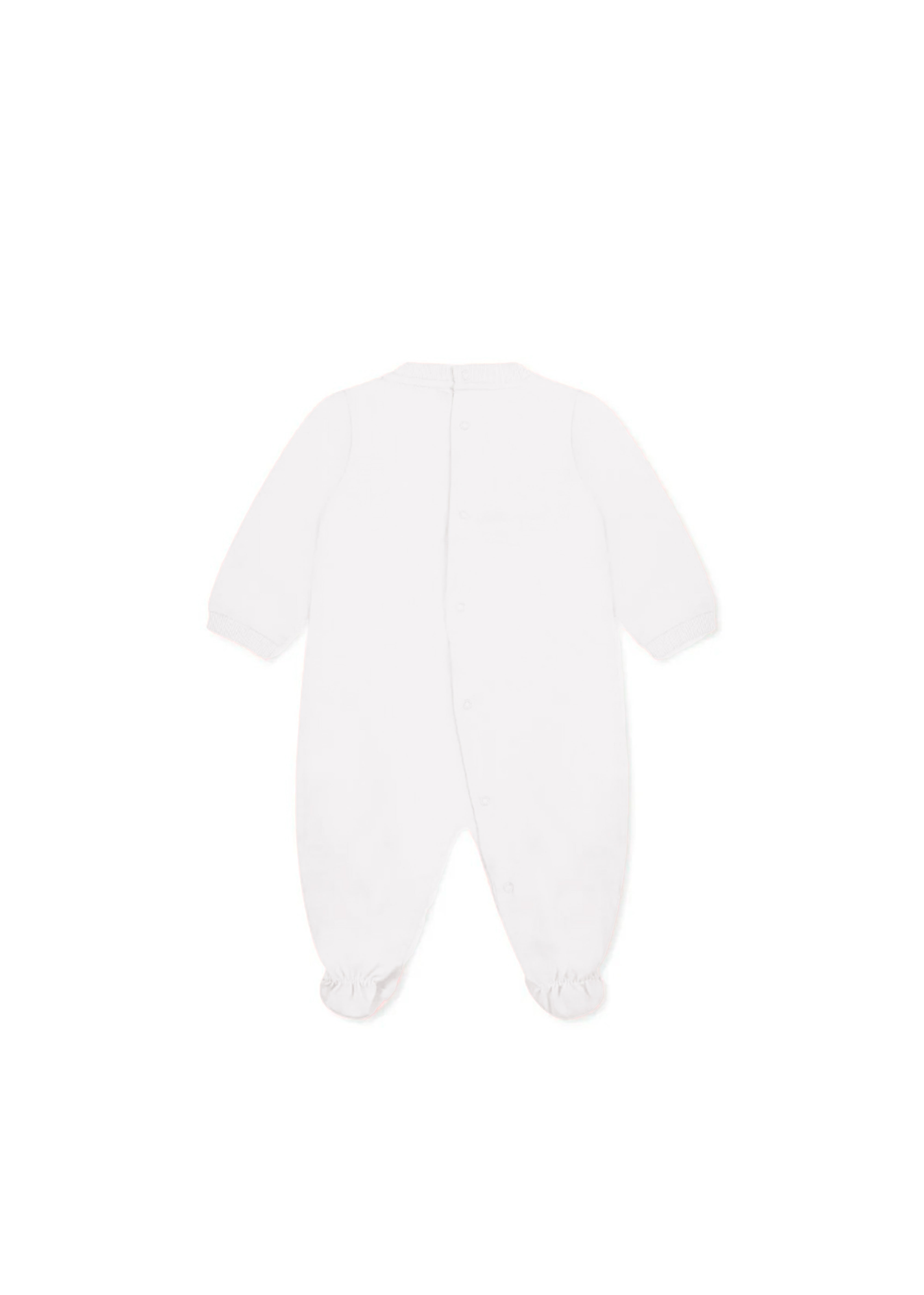 Moschino Kids Tutina Bianca con Stampa Teddy per Neonati (retro)