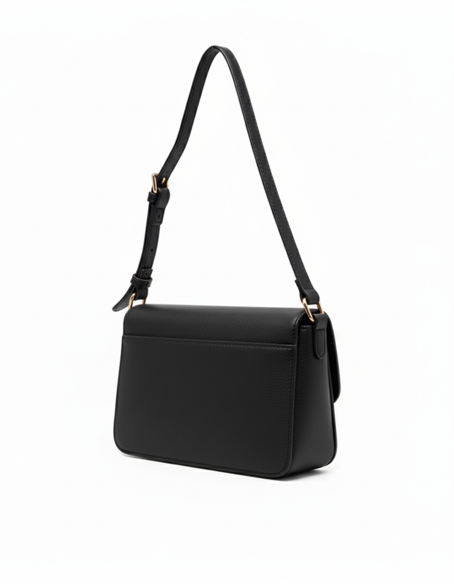 Msgm Kids Borsa con Tracolla Nera con Stampo Maxi Logo a Contrasto per Bambine