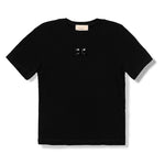 Elisabetta Franchi La Mia Bambina T-shirt Nera con Logo CC per Bambine