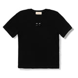 Elisabetta Franchi La Mia Bambina T-shirt Nera con Logo CC per Bambine