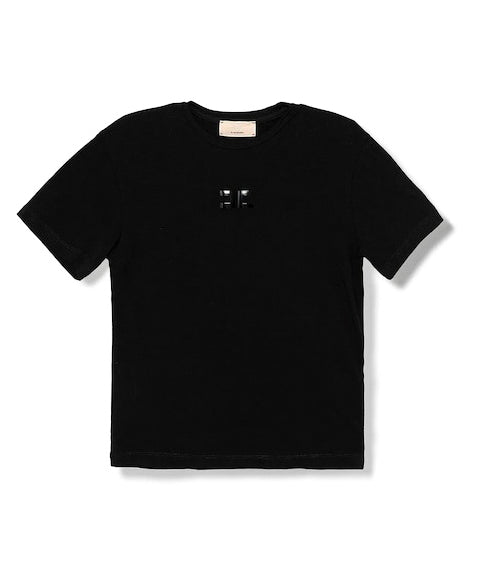 Elisabetta Franchi La Mia Bambina T-shirt Nera con Logo CC per Bambine