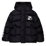 Dsquared2 Kids Black Quilted Jacket with Leaf Logo for Children