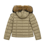 Blauer Kids Piumino con Cappuccio e Pelliccia Beige per Bambini
