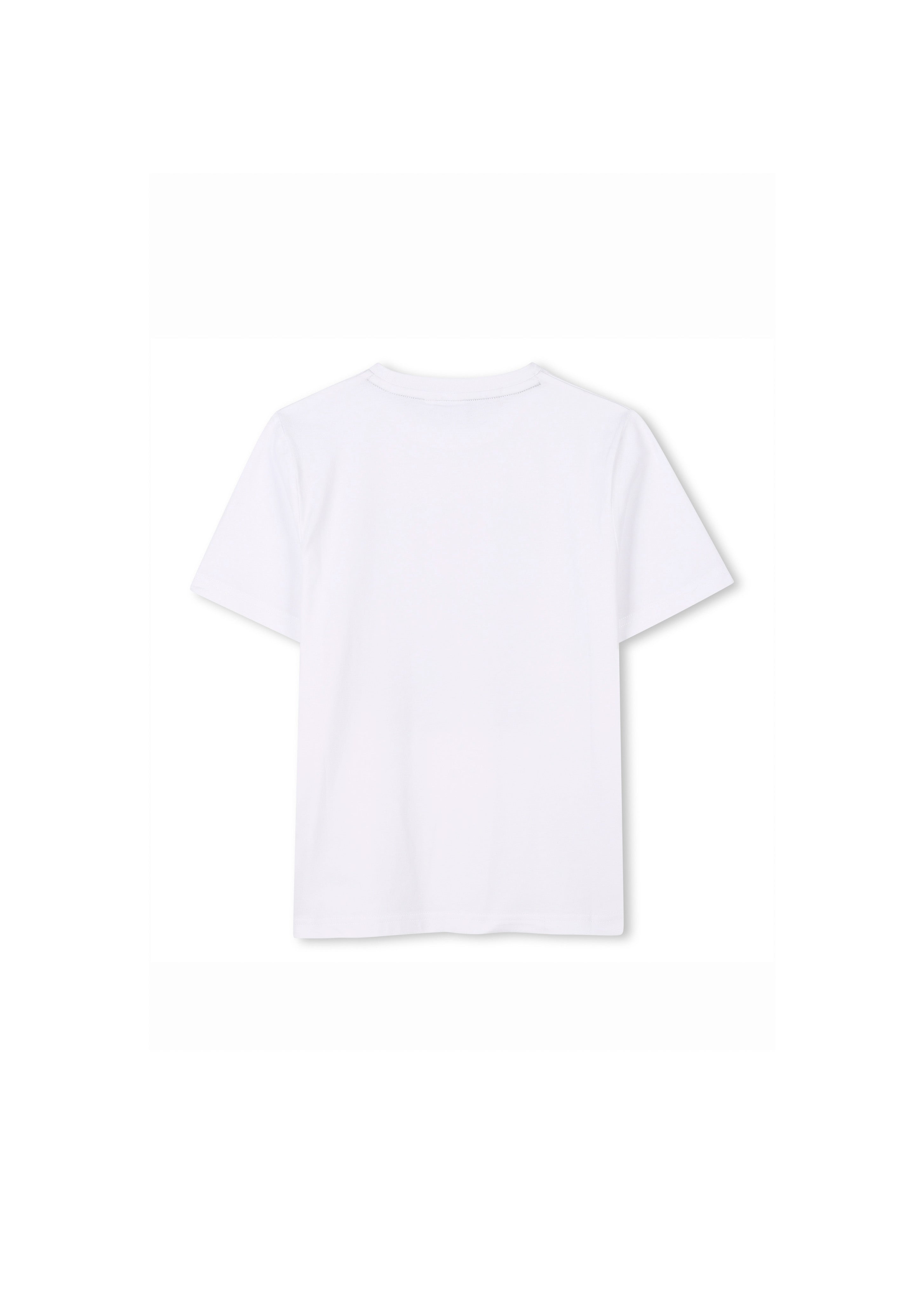 Boss Kids T-shirt Bianca con Stampa per Neonati