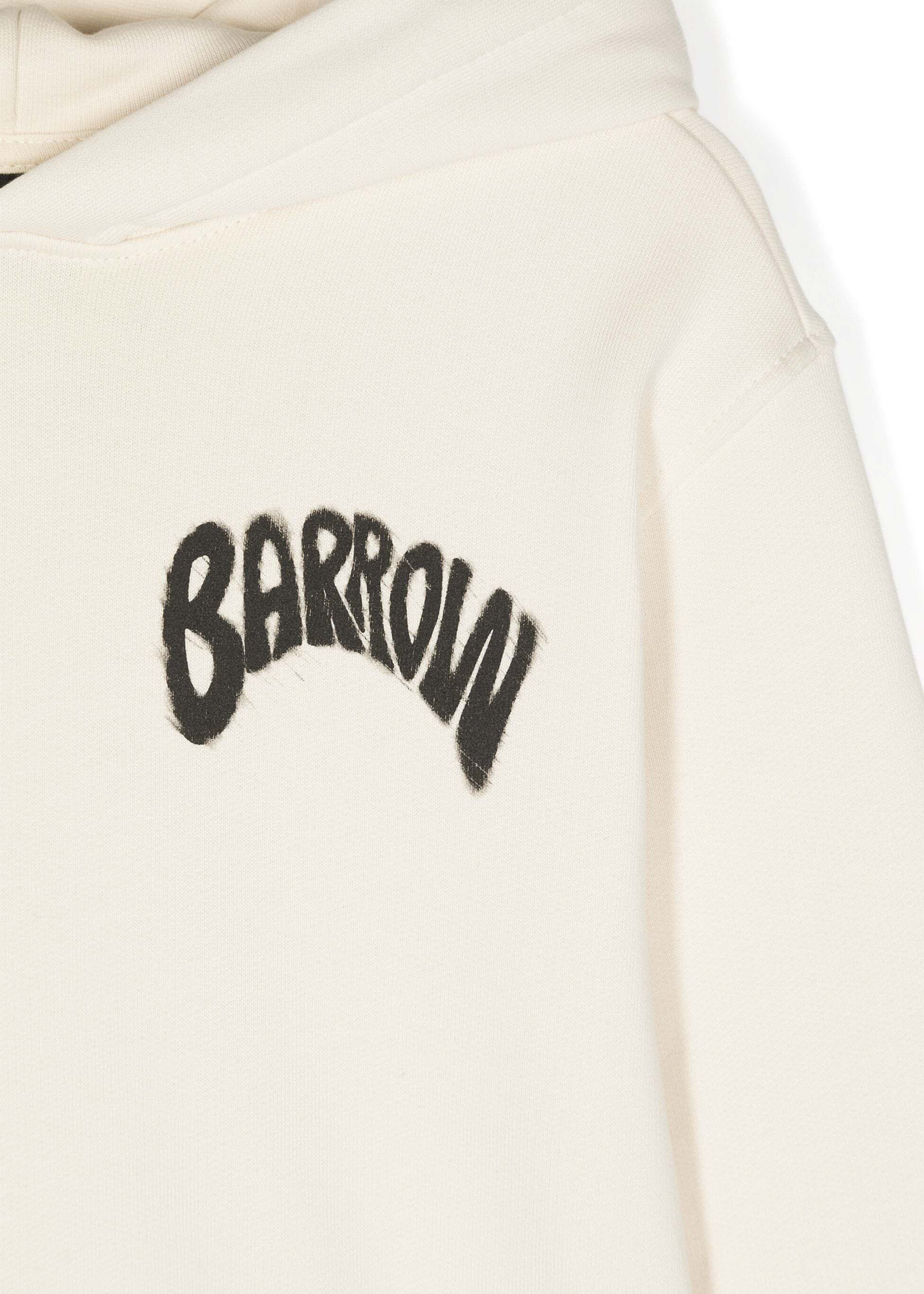 Barrow Kids Felpa Crema con Cappuccio con Stampa Logo per Bambini (dettaglio)