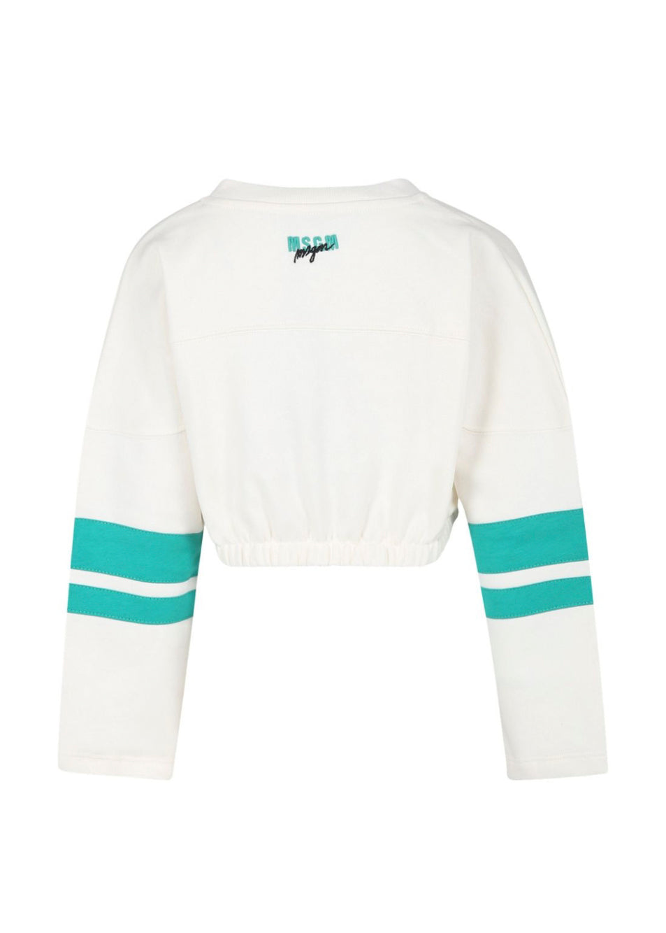 MSGM Kids Felpa Crop Crema Cheer per Bambine (retro)