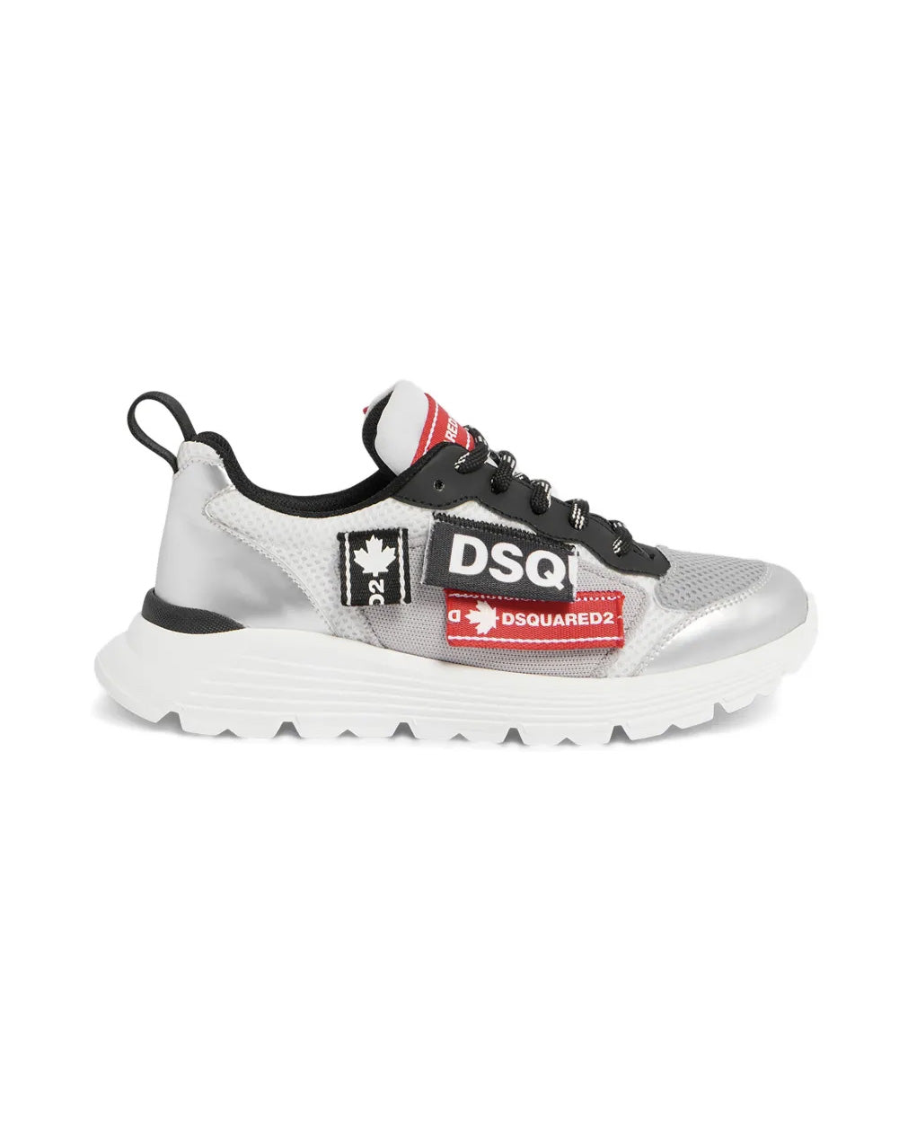 Dsquared2 Kids Sneakers Argento con Logo per Bambini