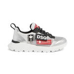 Dsquared2 Kids Sneakers Argento con Logo per Bambini