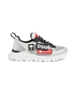 Dsquared2 Kids Sneakers Argento con Logo per Bambini
