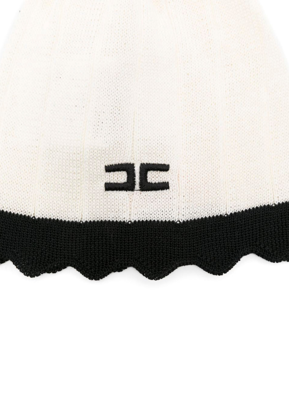 Elisabetta Franchi La Mia Bambina Cappello Burro/Nero con Logo per Neonate