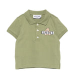 Moschino Kids Polo Verde con Logo Teddy Bear per Neonati