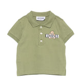 Moschino Kids Polo Verde con Logo Teddy Bear per Neonati