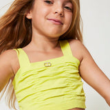 Twinset Kids Top Giallo con Logo per Bambine