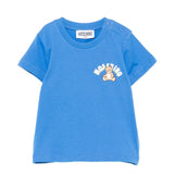 Moschino Kids T-Shirt Blu con Logo Teddy Bear per Neonati