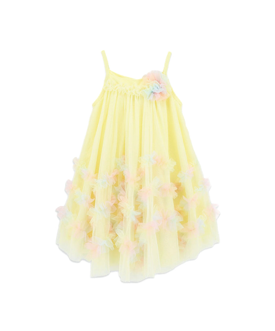 Angel's Face Abito Giallo in Tulle Zig Zag per Bambine