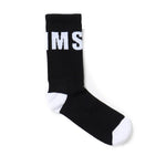 MSGM Kids Calzino Nero con Logo Jacquard