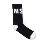 MSGM Kids Calzino Nero con Logo Jacquard