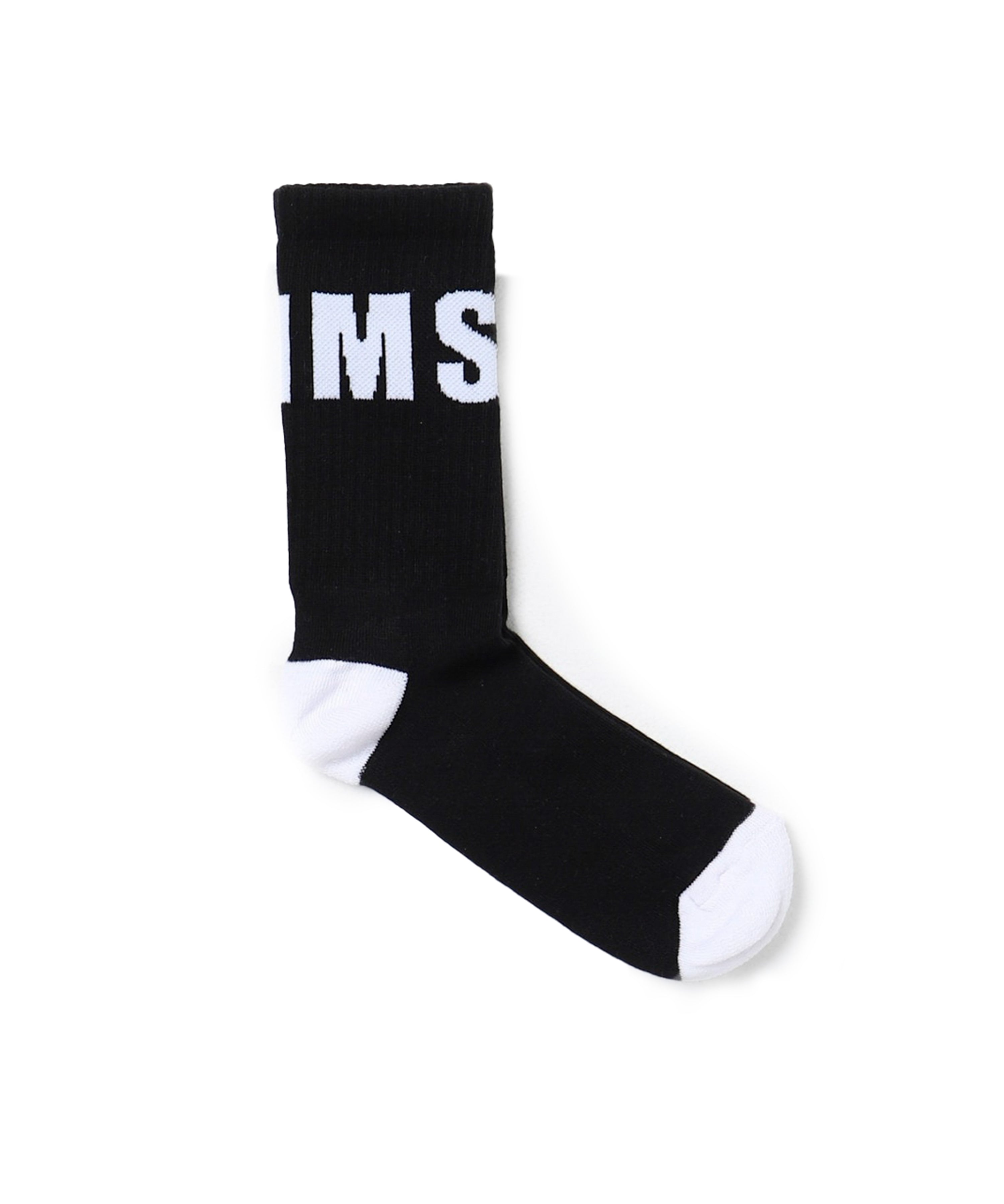 MSGM Kids Calzino Nero con Logo Jacquard
