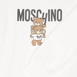 Moschino Kids Cream Dress with Logo Print for Girls