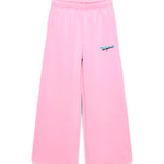 MSGM Kids Pantaloni in Tuta Rosa Wide Leg per Bambine