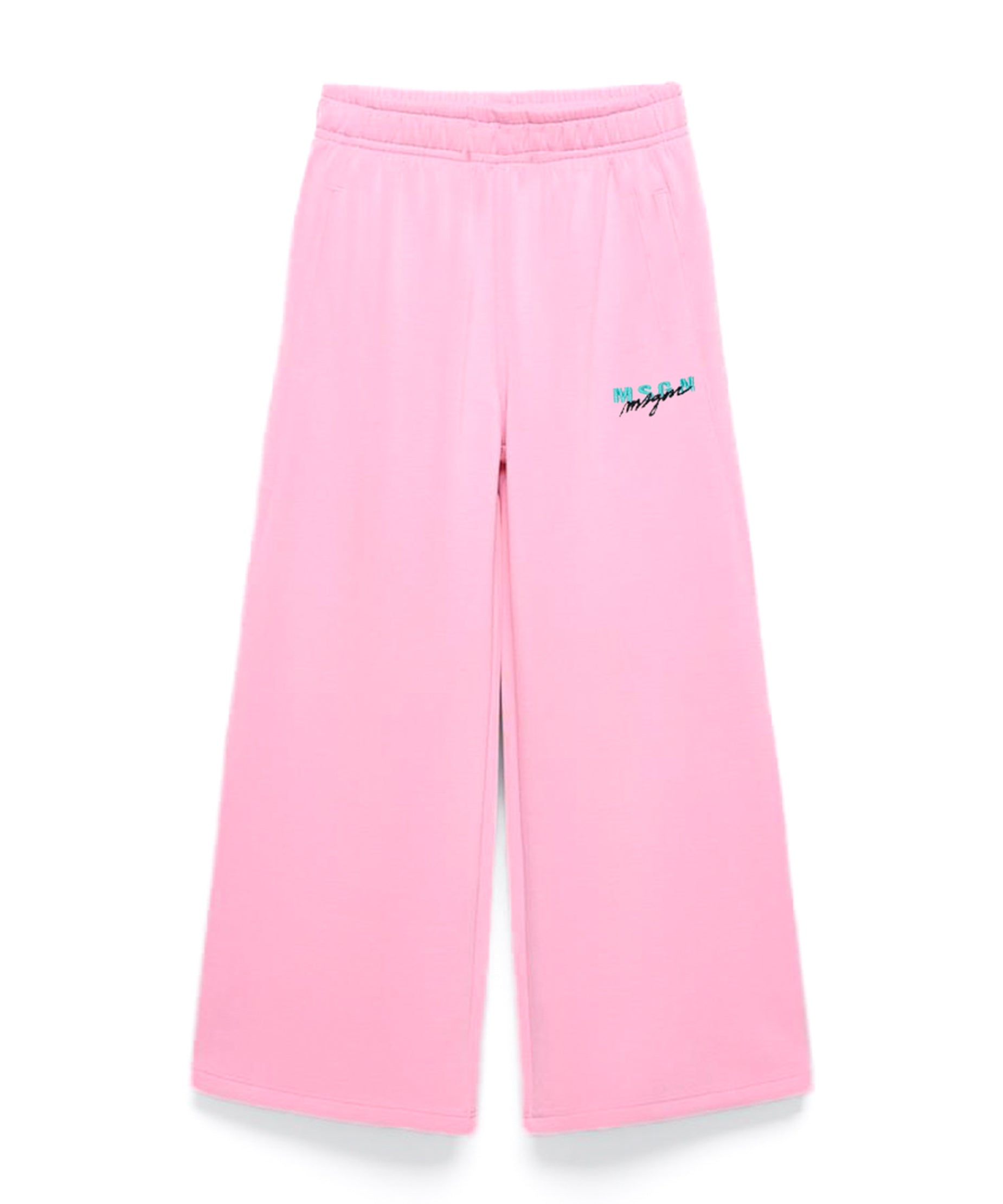 MSGM Kids Pantaloni in Tuta Rosa Wide Leg per Bambine