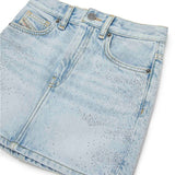 Diesel Kids Denim Skirt with Rhinestone Application for Girls