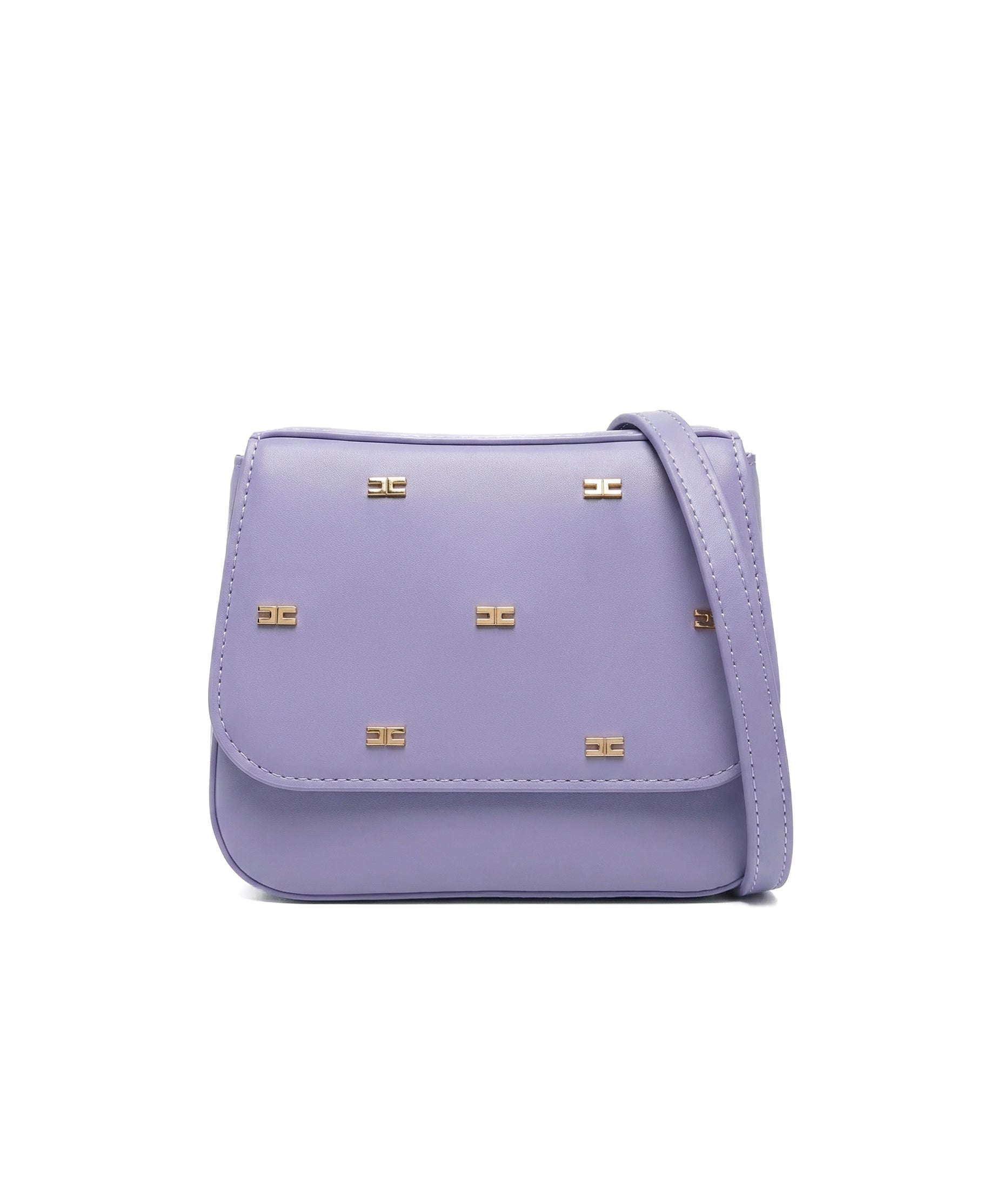 Elisabetta Franchi La Mia Bambina Borsetta Lilla con Tracolla e Motivo Logo All-Over per Bambine