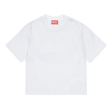 Diesel Kids T-Shirt Bianco con Logo Oval-D Unisex