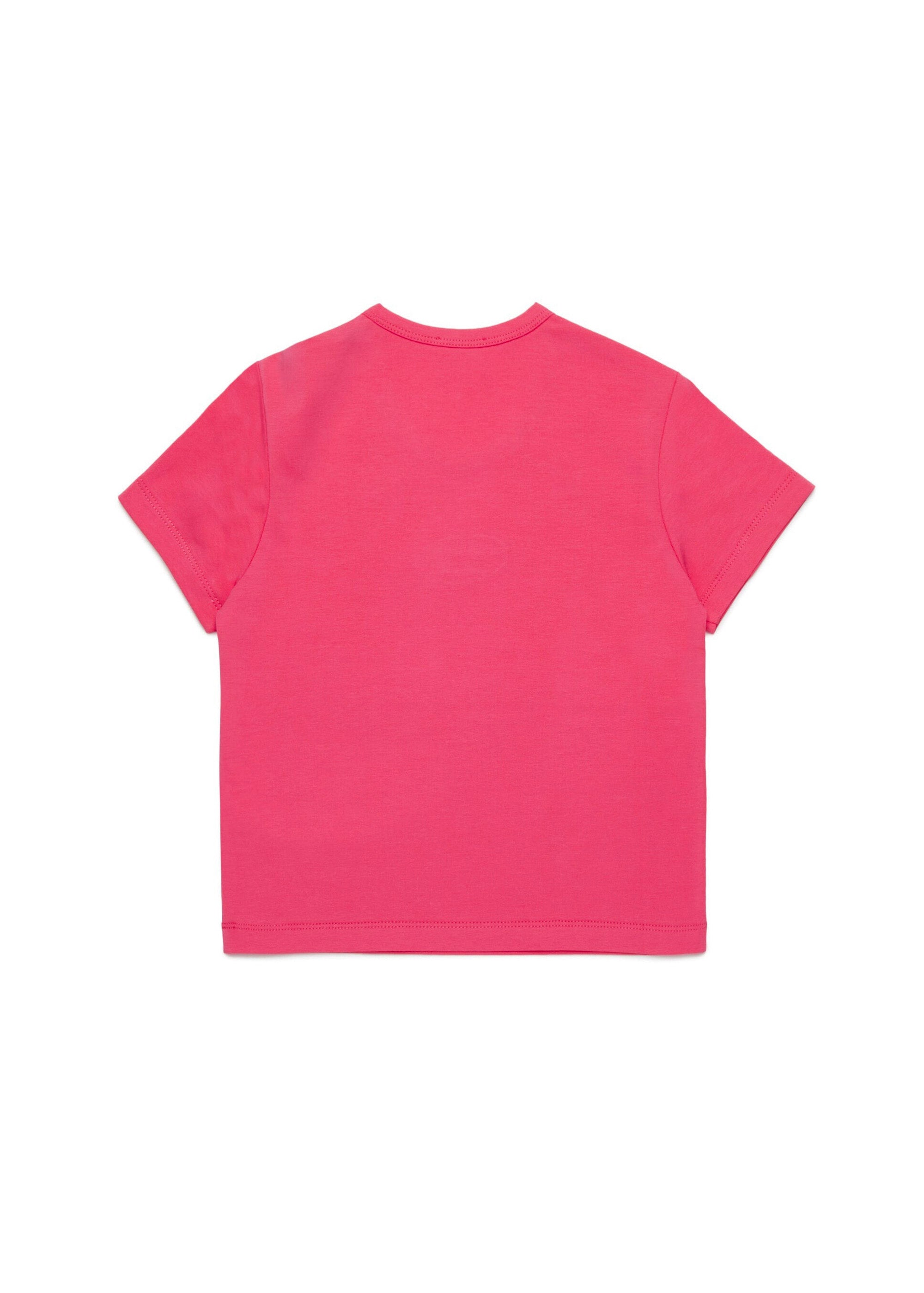 Diesel Kids T-shirt Fucsia con Ricamo Oval D per Bambine (retro)