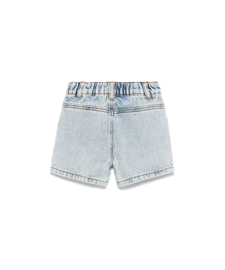 Moschino Kids Short in Denim con Ricami per Neonate (retro)