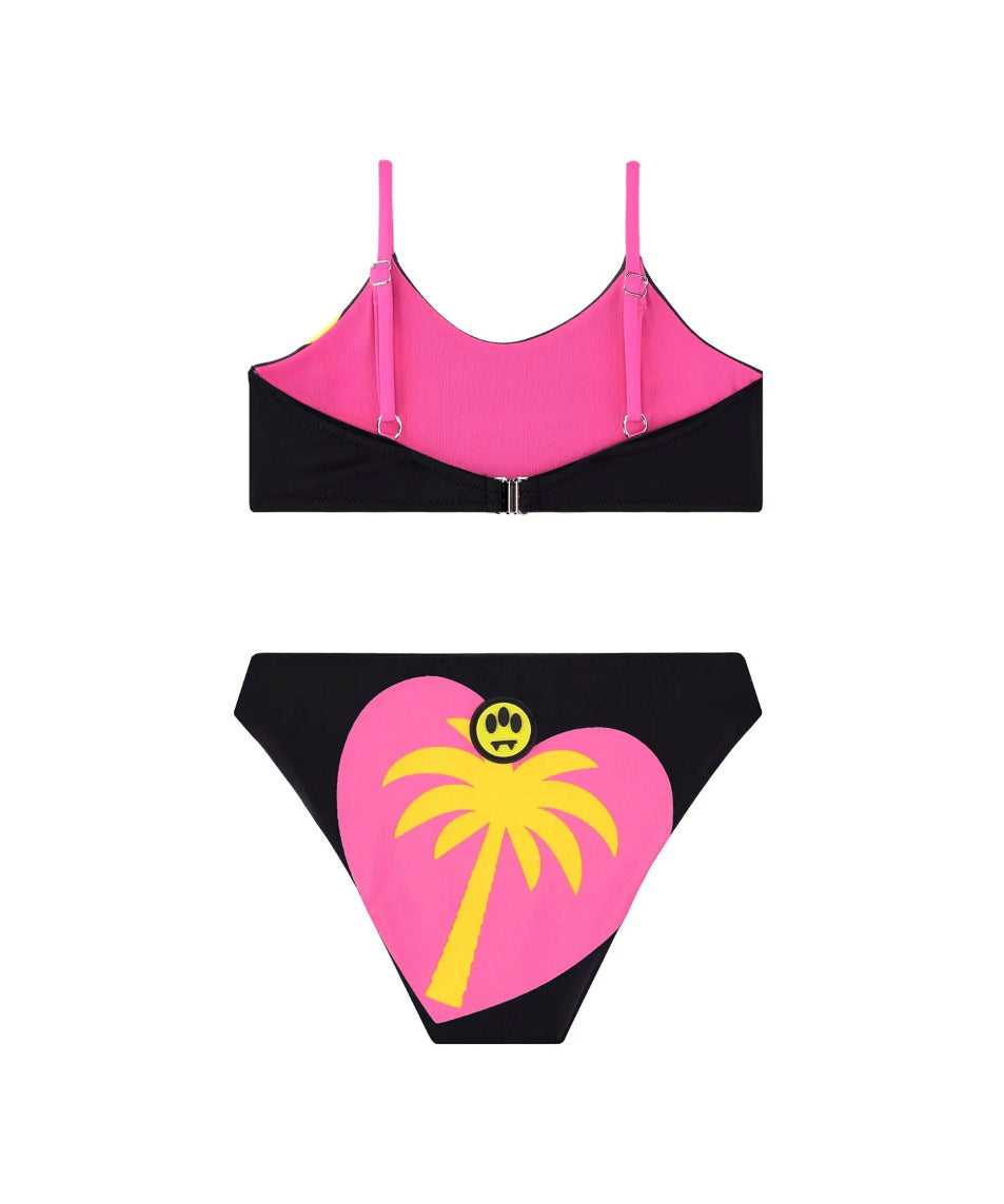Barrow Kids Costume Bikini Nero con Stampa per Bambine