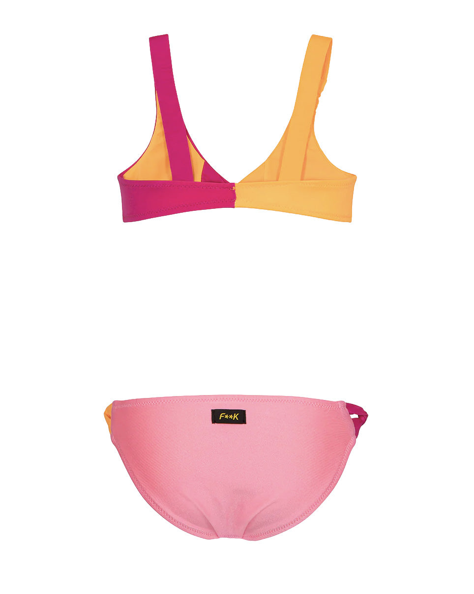 F**K Kids Costume Rosa e Arancione per Bambine