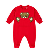 Moschino Kids Tutina Rosso con Tasca Teddy Unisex