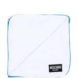 Moschino Kids Coperta Bluette con Stampa Logo Teddy per Neonati