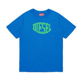 Diesel Kids T-shirt Celeste Puffy Print per Bambini