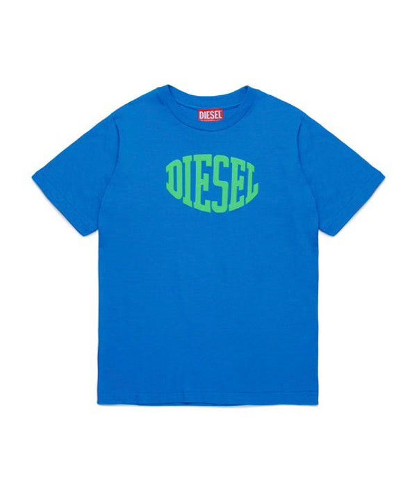 Diesel Kids T-shirt Celeste Puffy Print per Bambini