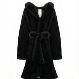 Yes London Kids Cappottino Ecovisone nera per Bambine