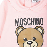 Moschino Kids Tutina Rosa con Logo Teddy Bear per Neonate (dettaglio)