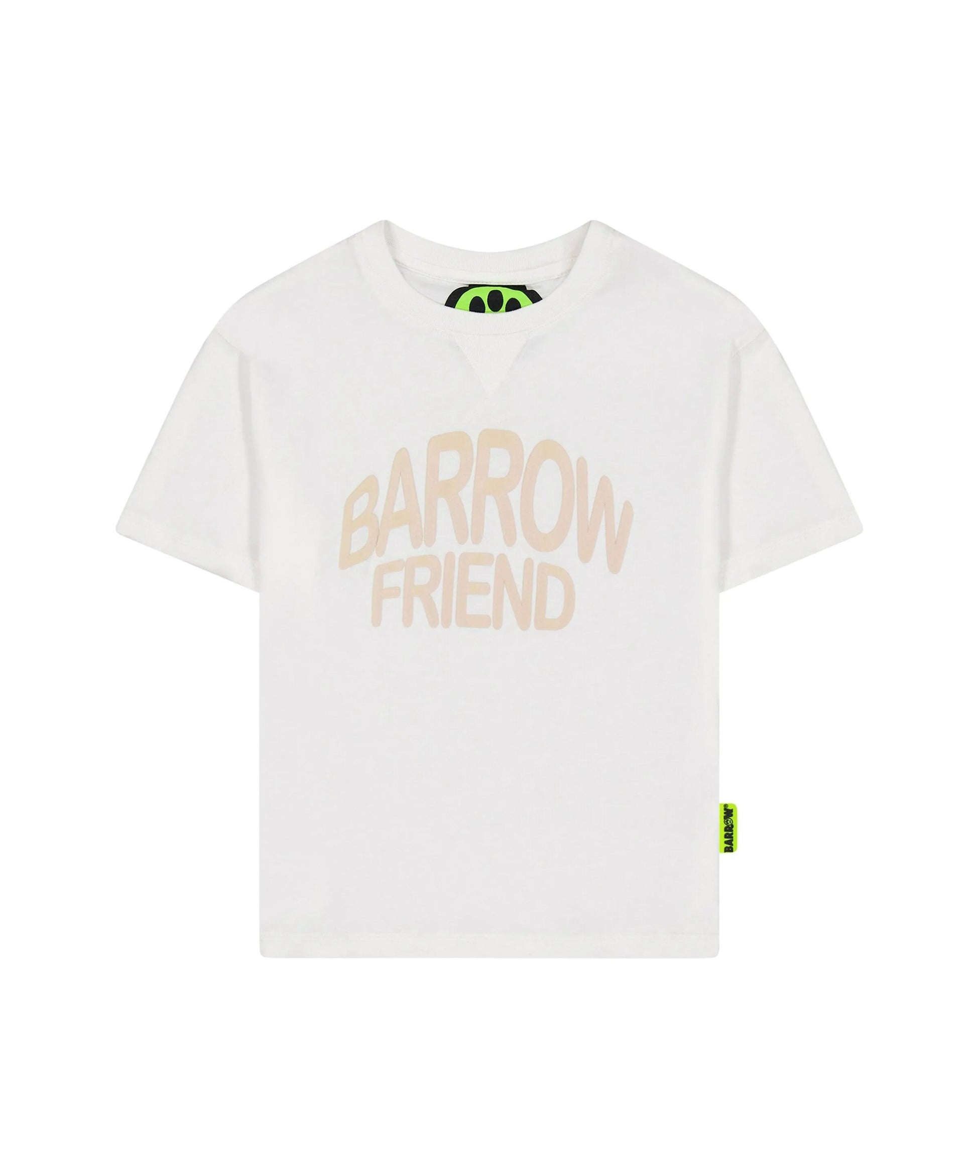 Barrow Kids T-shirt Bianca con Stampa BARROW FRIEND per Bambini (fronte)