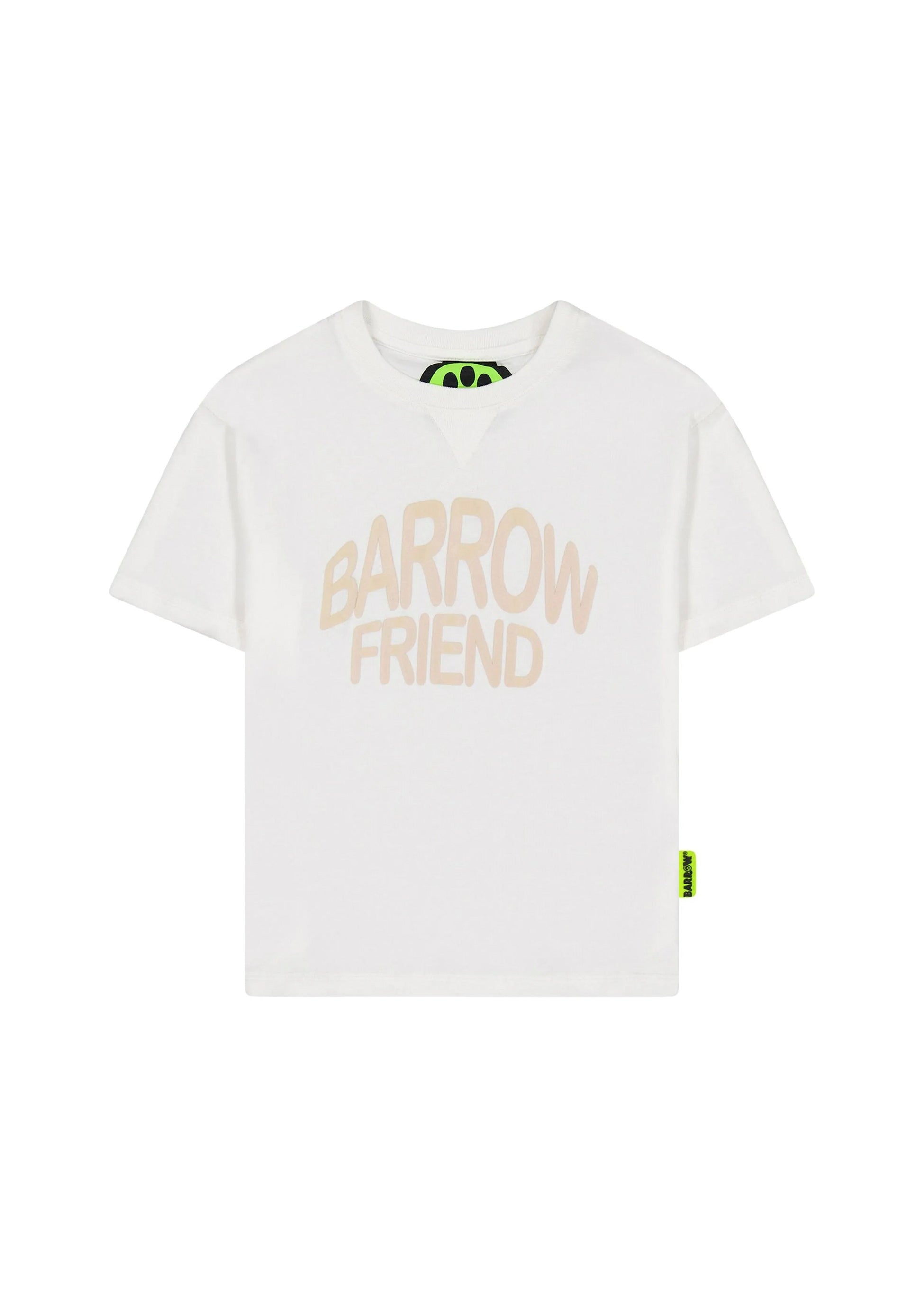 Barrow Kids T-shirt Bianca con Stampa BARROW FRIEND per Bambini (fronte)